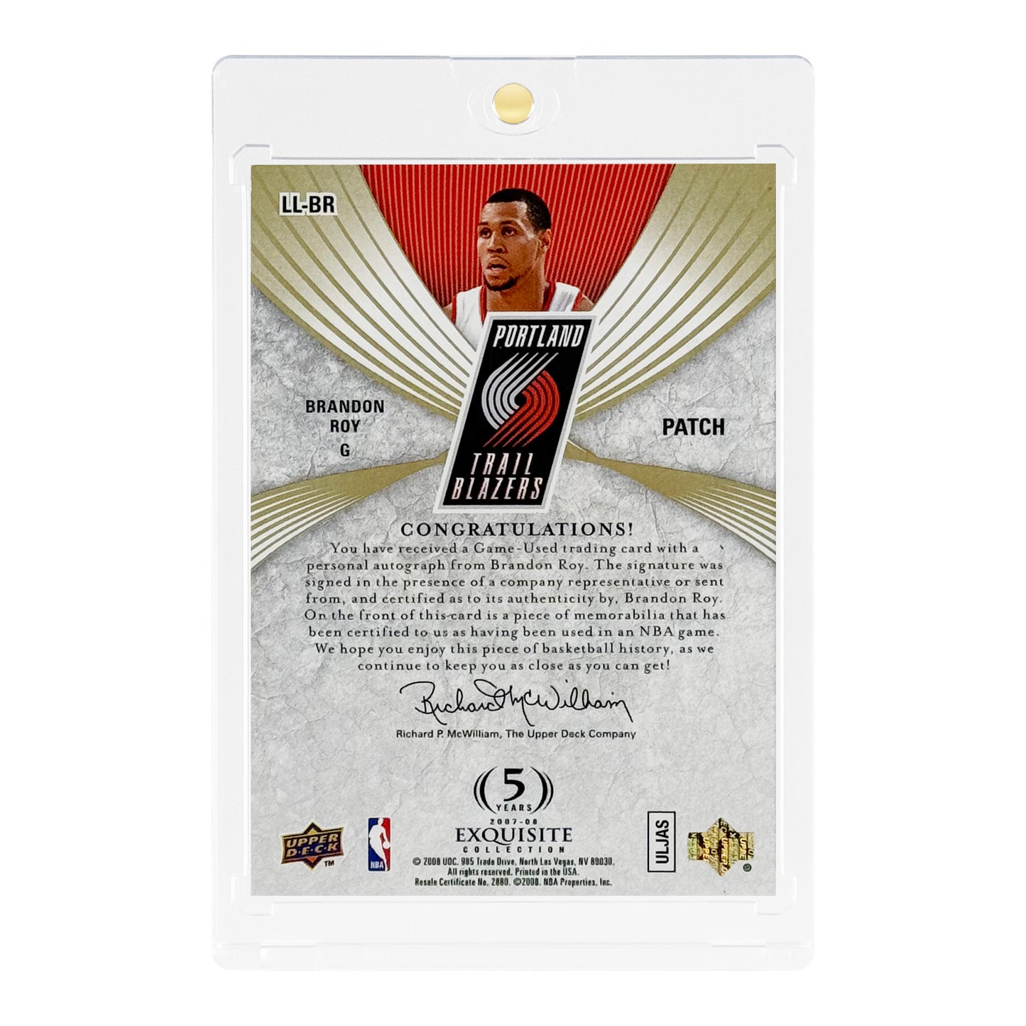 Brandon Roy 2008 Upper Deck Exquisite Collection 03/50 Patch Auto #LL-BR