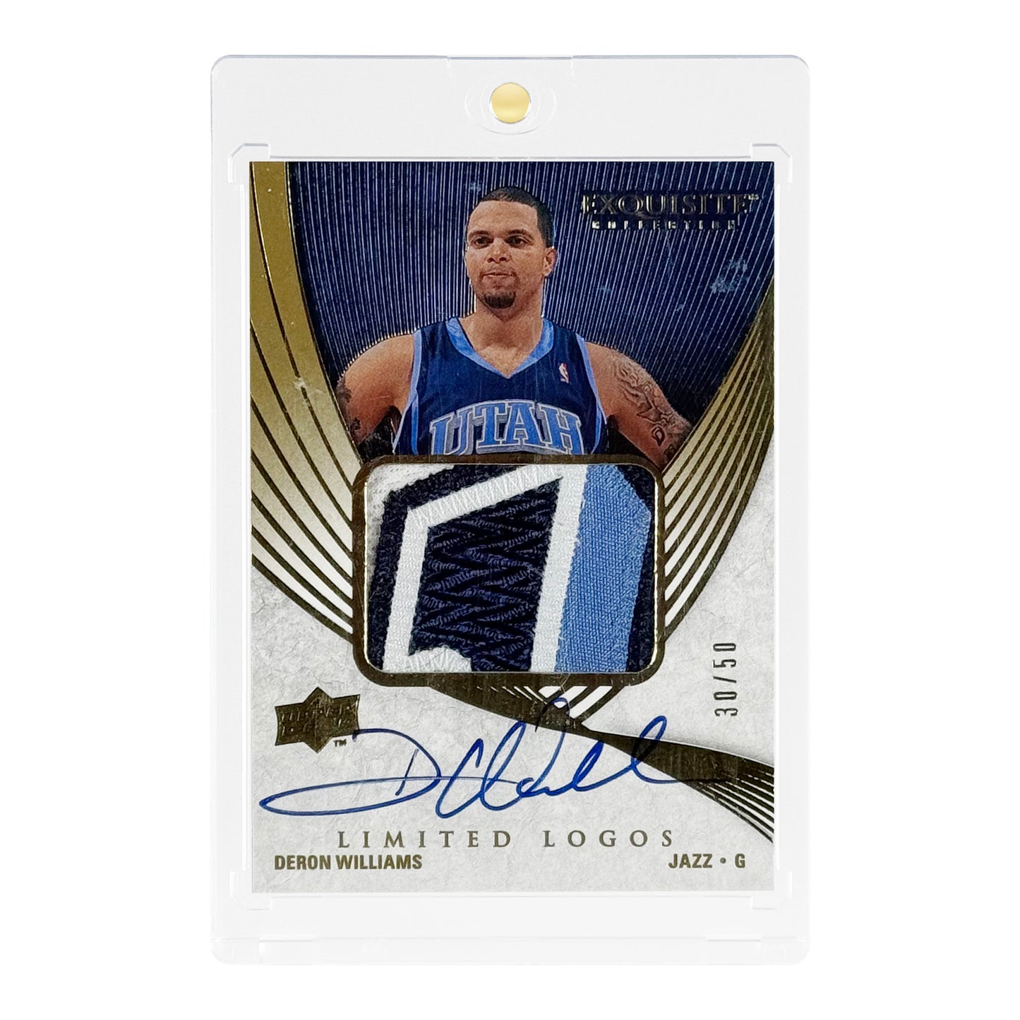 Deron Williams 2007 Upper Deck Exquisite Collection 30/50 Patch Auto #LL-DW