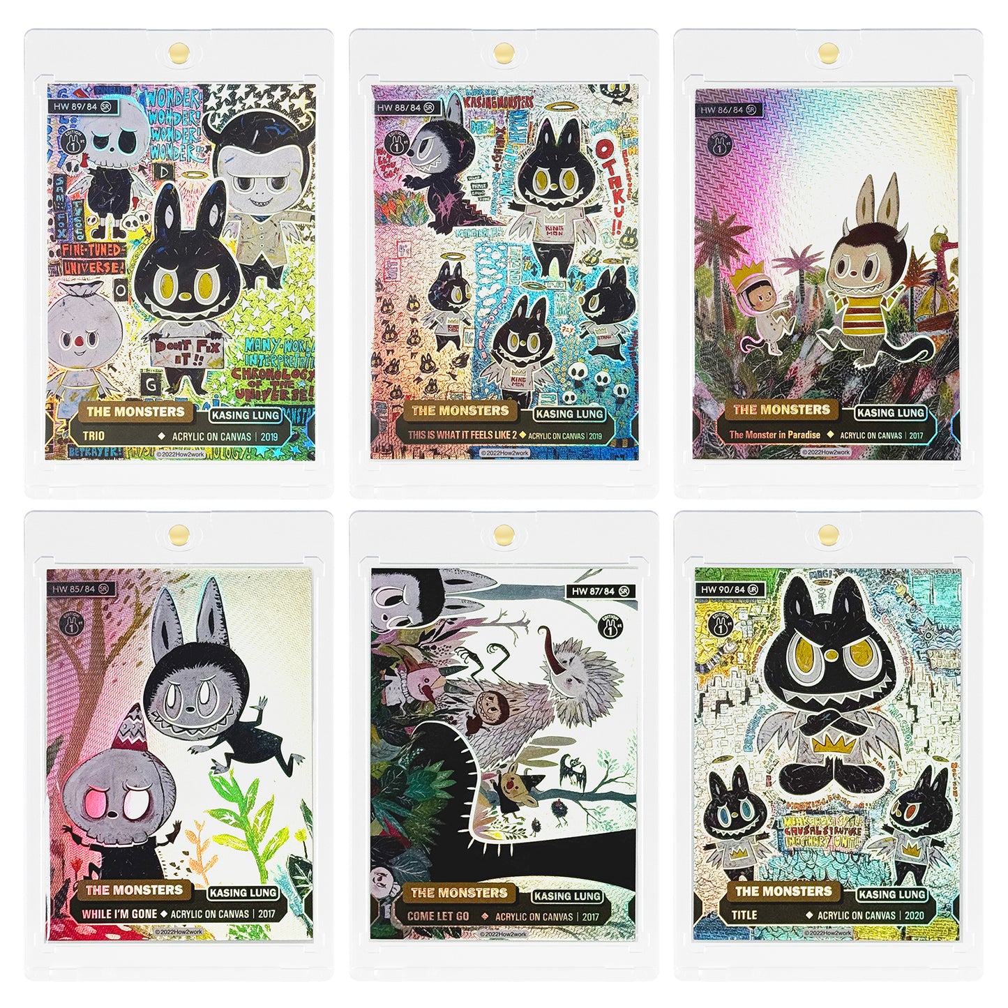 Set of 6 Labubu How2works The Monsters Series 1 Collectible Card