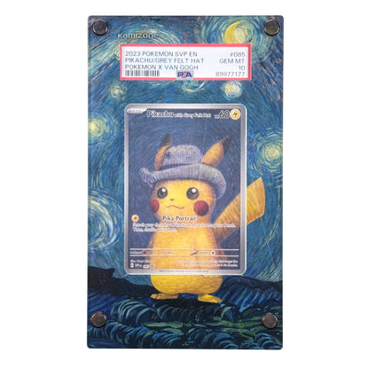 Pikachu 2023 Pokemon English Grey Felt Hat Van Gogh Promo #085 PSA 10 (Frame Included)