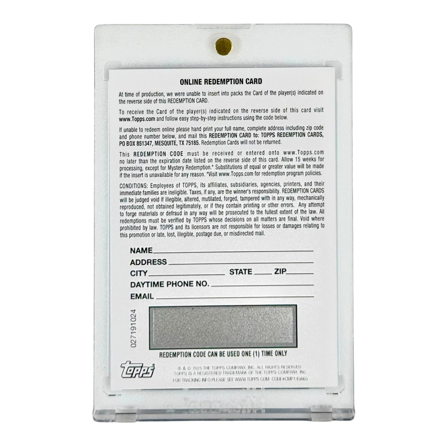 Will Riley 2025-26 Topps Chrome Rookie RC Auto Online Redemption Card #TACR-WR