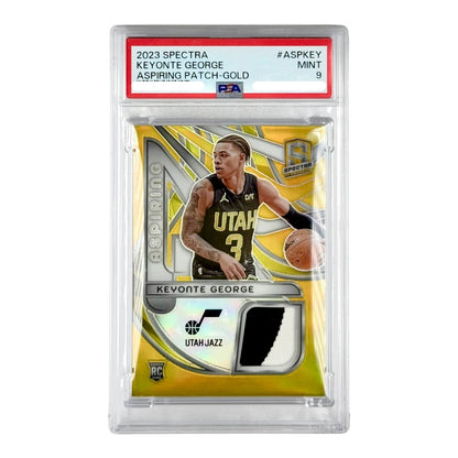 Keyonte George 2023 Spectra Rookie Patch Auto RPA Aspiring Gold 03/10 RC #ASPKEY PSA 9