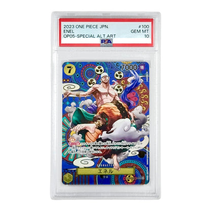 Set of 2 One Piece Japanese Enel / Don!! Card Gold PSA 10