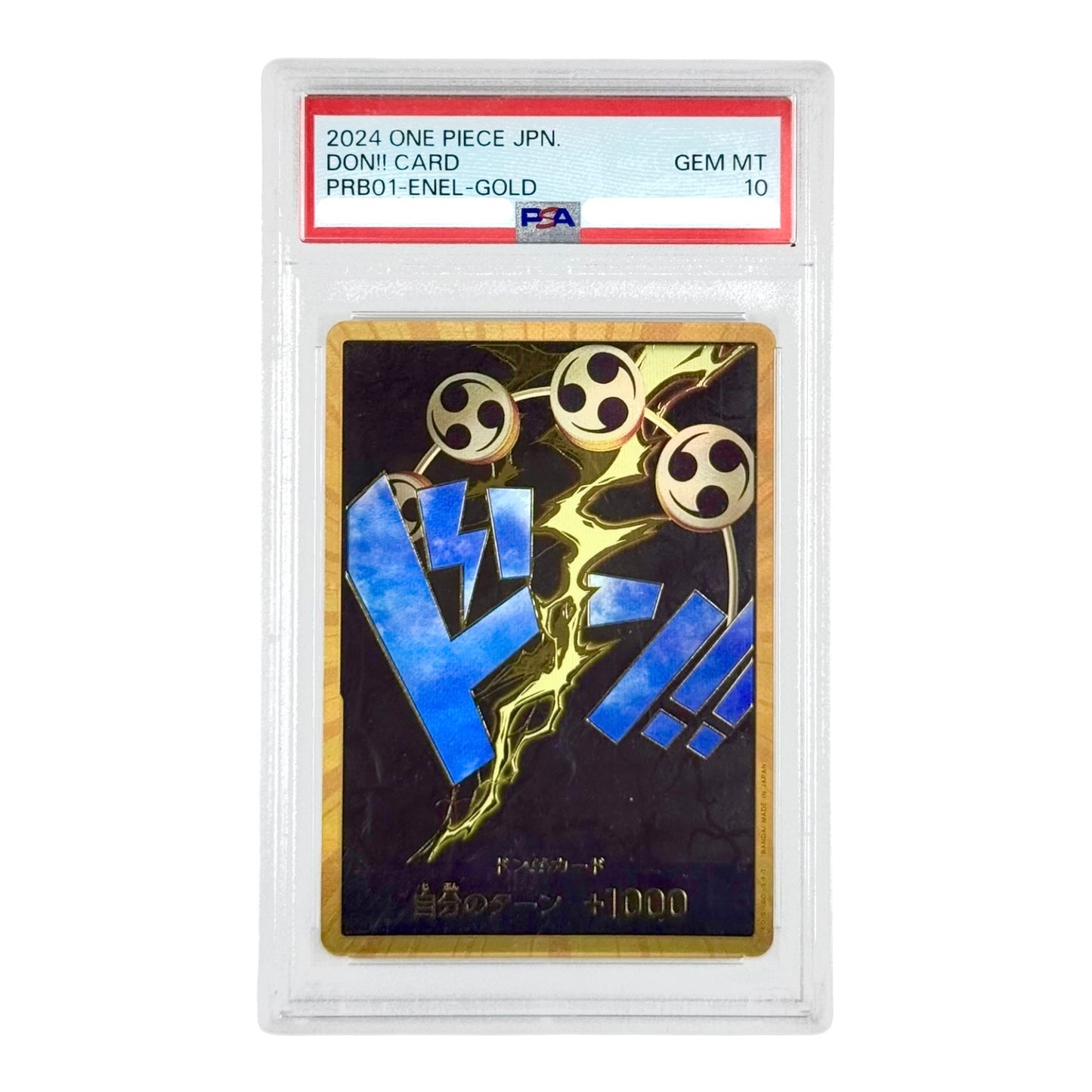 Set of 2 One Piece Japanese Enel / Don!! Card Gold PSA 10