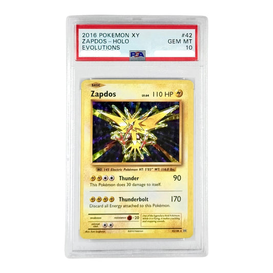 Zapdos 2016 Pokemon English XY Evolutions Holo #42 PSA 10
