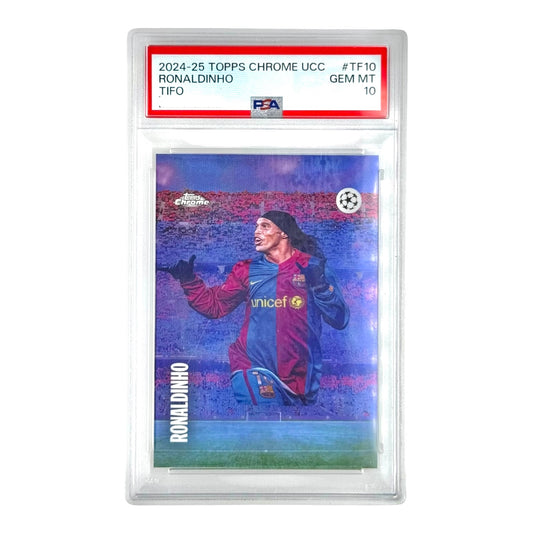 Ronaldinho 2024-25 Topps Chrome UCC Tifo #TF10 PSA 10