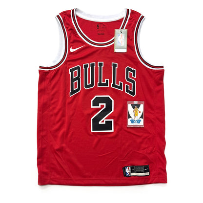 Lonzo Balls Chicago Bulls Fanatics Authentic Autographed Nike Jersey - Red with "Go Bulls" Inscription with 2018-19 Panini Flawless 1/1 Lonzo Balls #57