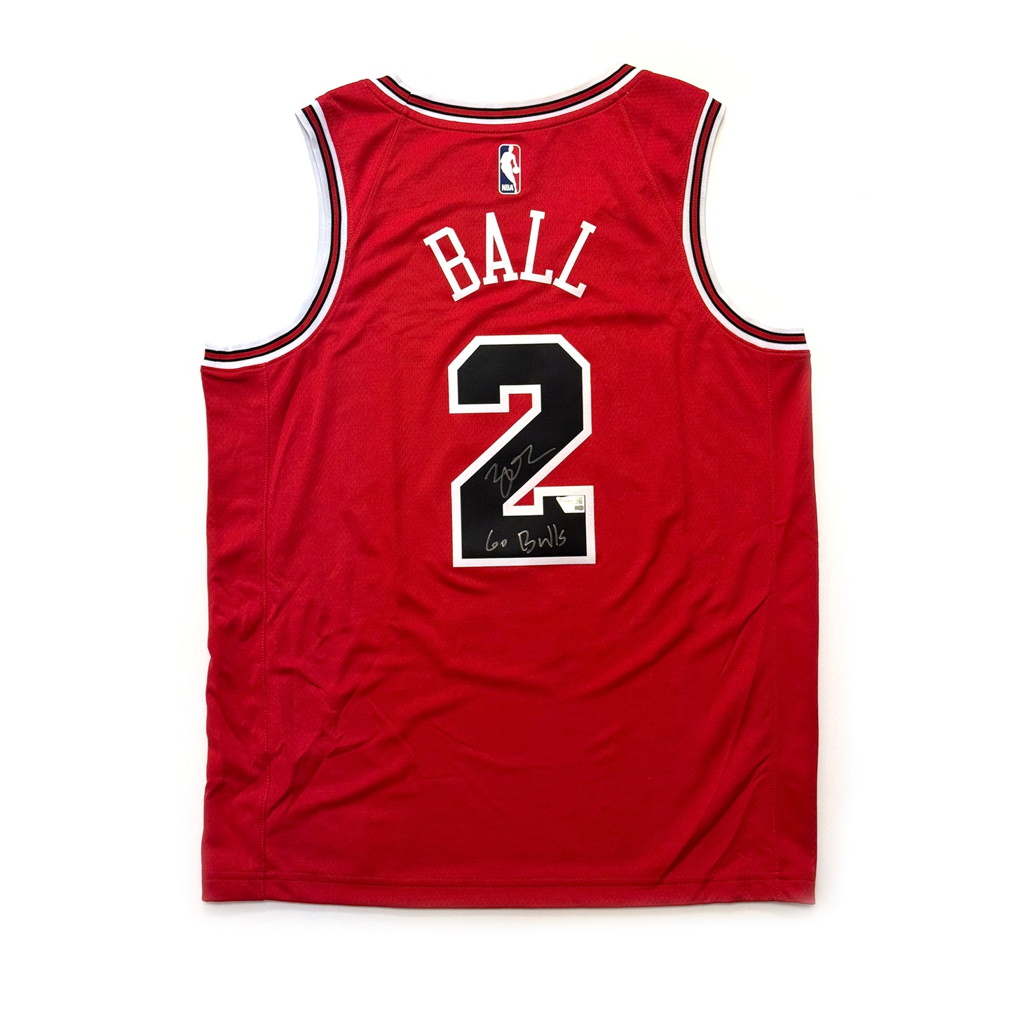 Lonzo Balls Chicago Bulls Fanatics Authentic Autographed Nike Jersey - Red with "Go Bulls" Inscription with 2018-19 Panini Flawless 1/1 Lonzo Balls #57