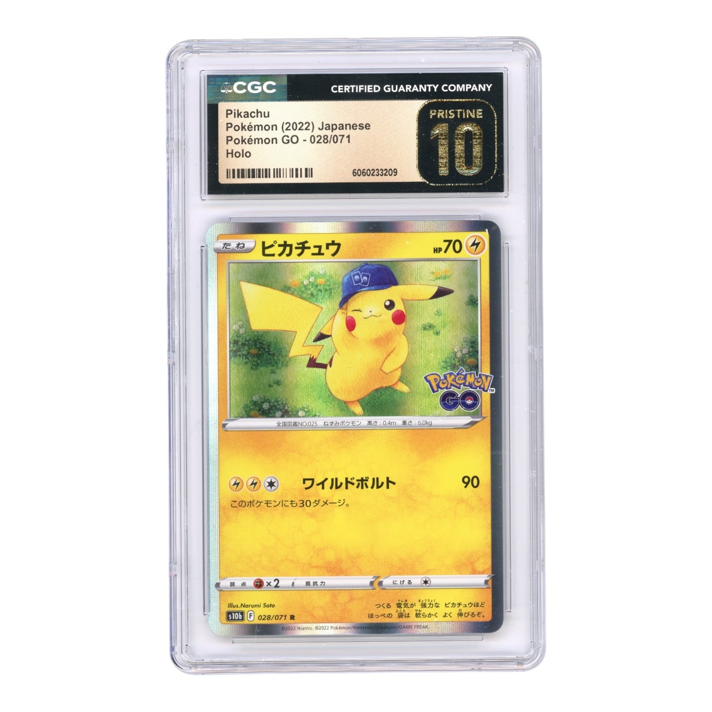 Pikachu 2022 Pokemon Japanese Pokemon GO S10b Holo #028 CGC Pristine 10