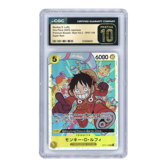 Monkey D.Luffy 2025 One Piece Japanese Premium Booster Best Vol.2 #OP07-109 CGC Pristine 10