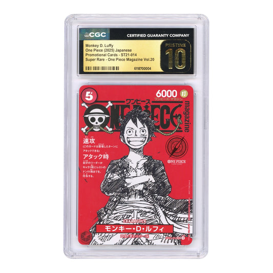 Monkey D.Luffy 2025 One Piece Japanese Magazine Vol.20 Promo #ST21-014 CGC Pristine 10