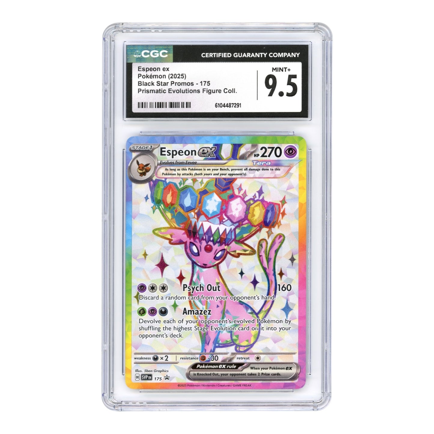 Espeon ex 2025 Pokemon English Prismatic Evolutions Figure Collection Promo #175 CGC 9.5