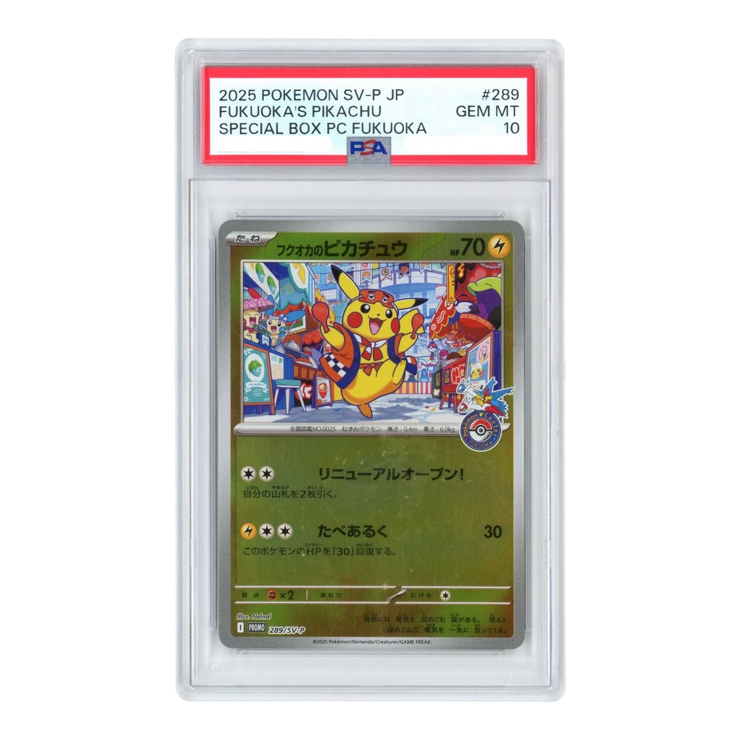 Set Of 3 Tohoku/Hiroshima/Fukuoka's Pikachu Pokemon Japanese Pokemon Center Promo #260/261/289 PSA 10