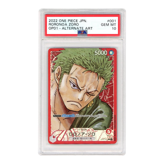 Roronoa Zoro 2022 One Piece Japanese OP01 Leader Alternate Art #001 PSA 10