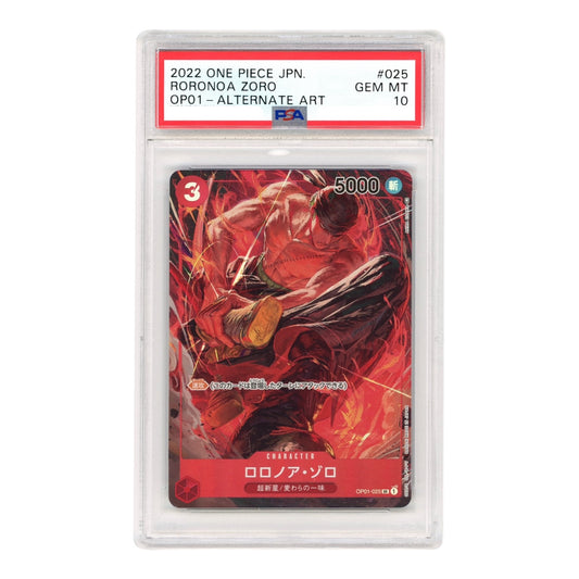 Roronoa Zoro 2022 One Piece Japanese OP01 Alternate Art #025 PSA 10