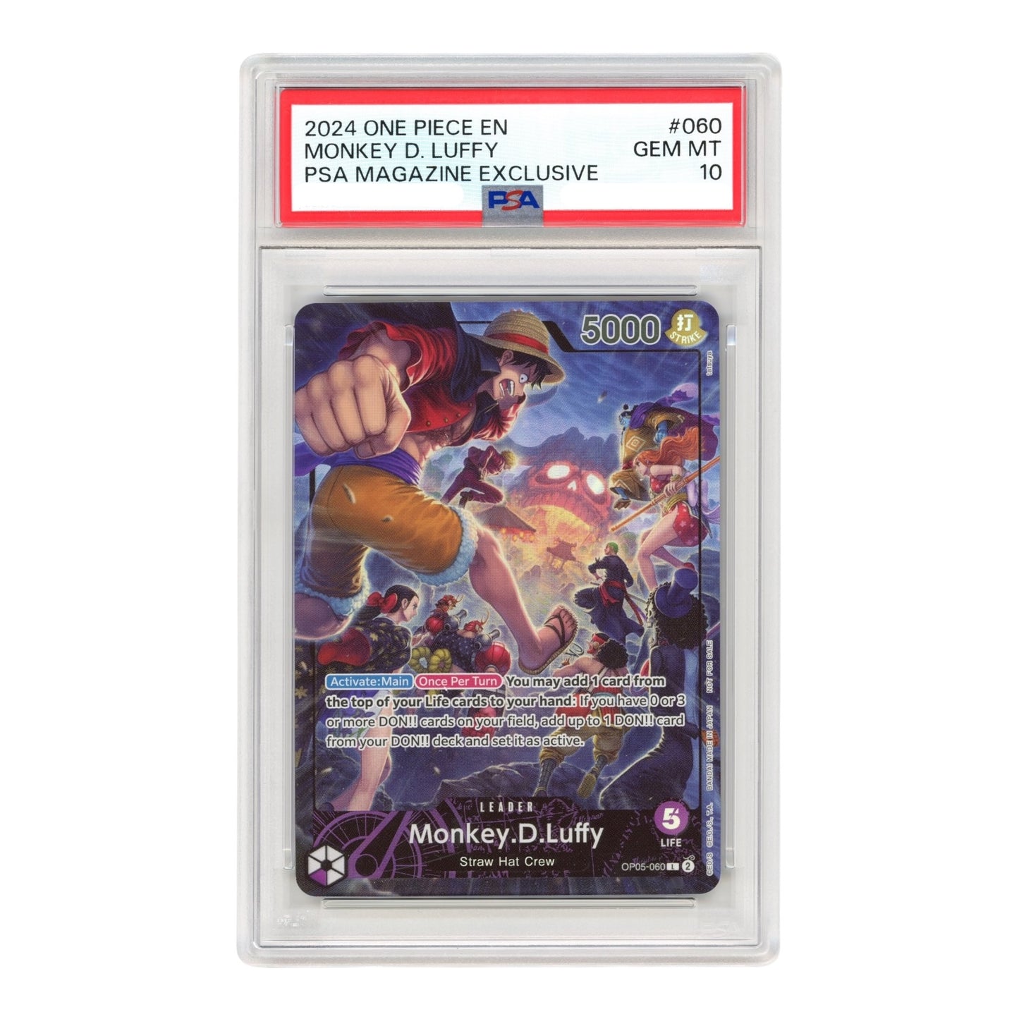 Monkey D.Luffy 2024 One Piece English PSA Magazine Promo #060 PSA 10
