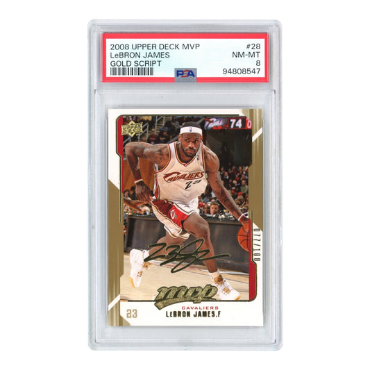 Lebron James 2008 Upper Deck MVP Gold Script #28 PSA 8