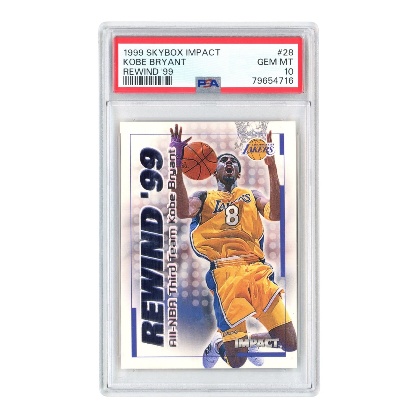 Kobe Bryant 1999 Skybox Impact Rewind '99 #28 PSA 10