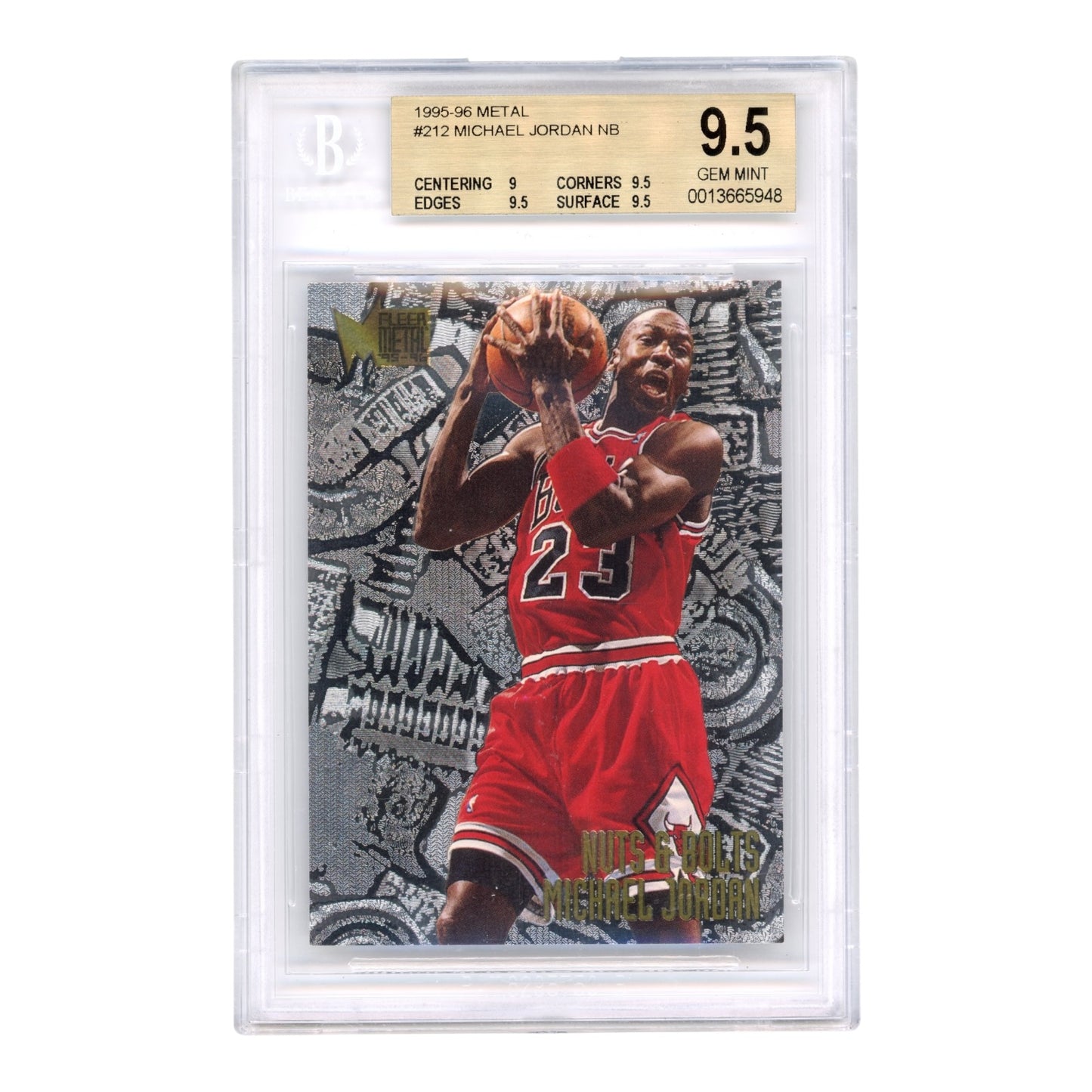 Michael Jordan 1995-96 Skybox Fleer Metal #212 BGS 9.5