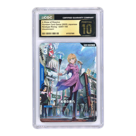 A Show of Resolve 2025 Gundam Card Game Japanese Newtype Rising GD01 #100 CGC Pristine 10