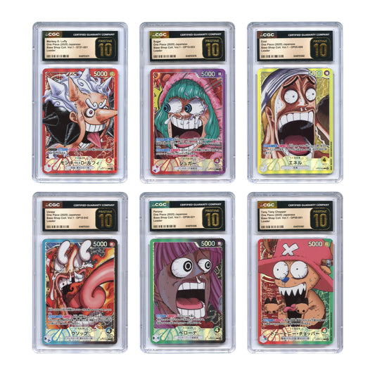 Set of 6 2025 One Piece Japanese Base Shop Collection Vol.1 Leader CGC Pristine 10