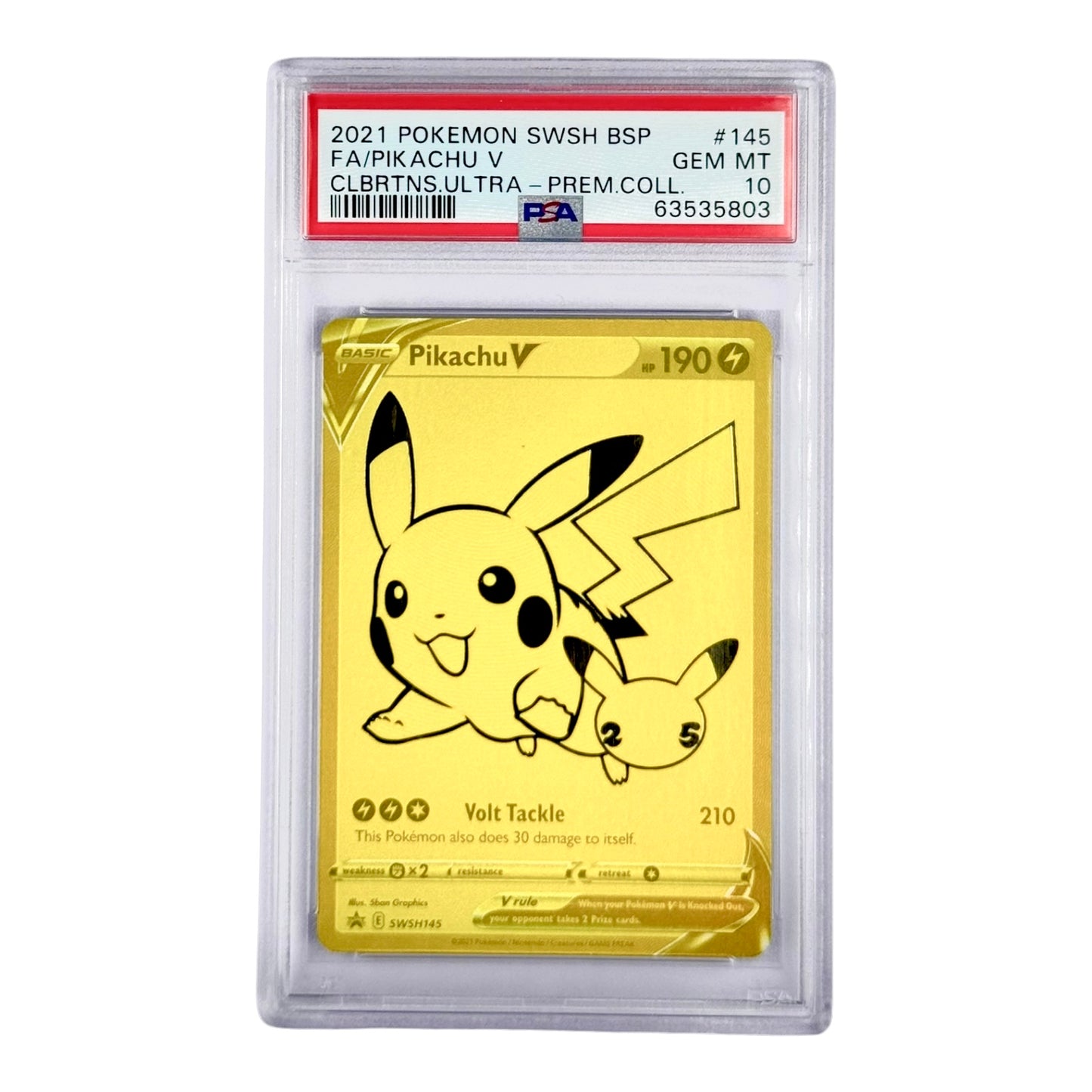 Pikachu V 2021 Pokemon English 25th Anniversary Celebrations #145 PSA 10