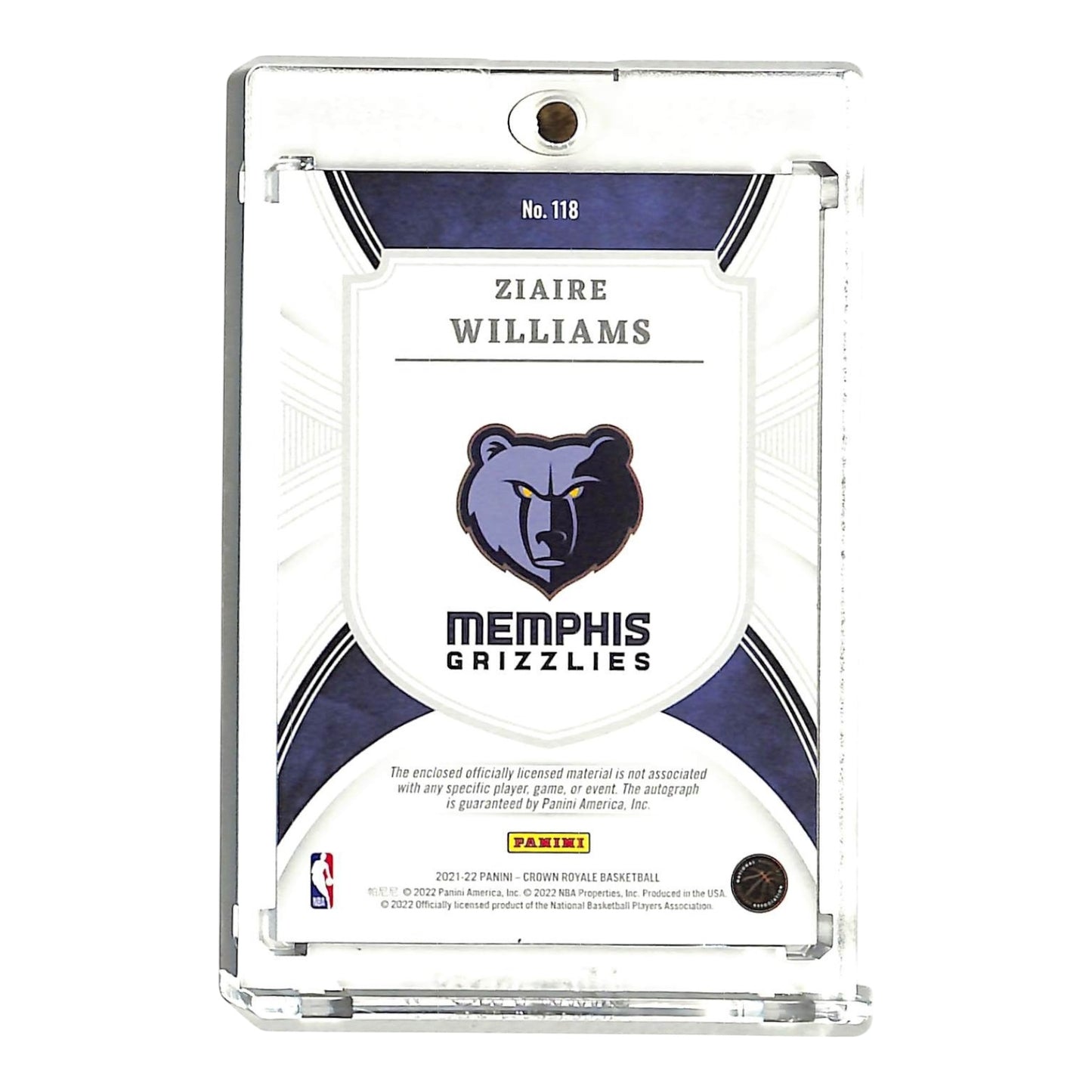 Ziaire Williams 2021-22 Crown Royale Rookie Jersey Auto 122/199 #118