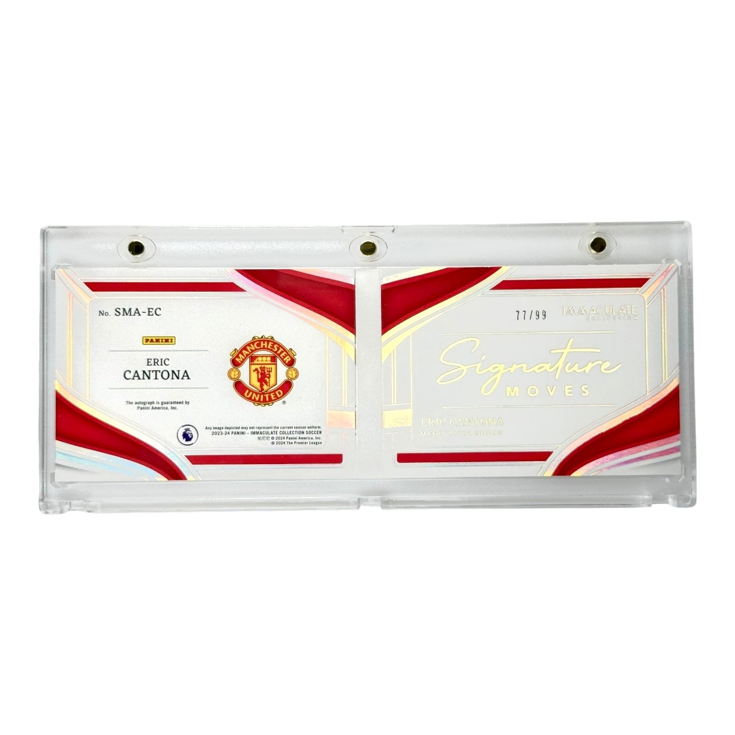 Eric Cantona 2023-24 Immaculate Signature Moves Booklet Auto 77/99 #SMA-EC