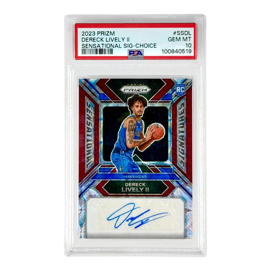 Dereck Lively II 2023 Prizm Choice Sensational Signature Auto 50/88 Rookie RC #SSDL PSA 10