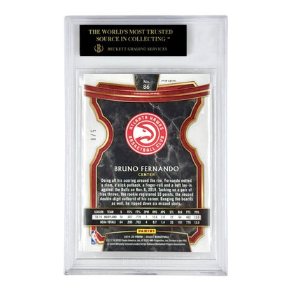Bruno Fernando 2019-20 Select Lucky Envelope Prizm Hyper 5/8 Rookie RC BGS Black Label Pristine 10