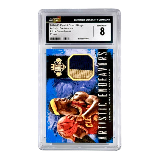 Lebron James 2014-15 Court Kings Artistic Endeavors Game-worn Jersey 04/25 #1 CGC 8