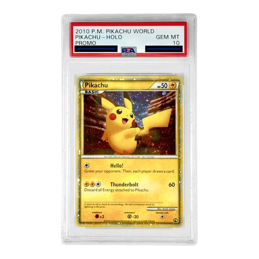 pikachu pokemon card 2010 Pikachu 2010 Pokemon Japanese World Promo Holo PSA 10 – Yamacardo