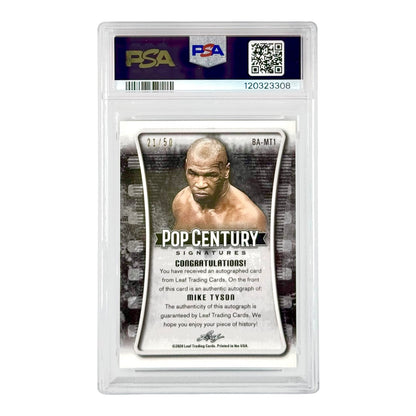 Mike Tyson 2021 Leaf Metal Flashback Auto Silver 21/50 PSA 9 Auto 9