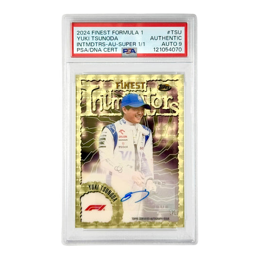 Yuki Tsunoda 2024 Topps Finest Formula 1 F1 Intimidators Auto Superfractor 1/1 #TSU PSA Auto 9