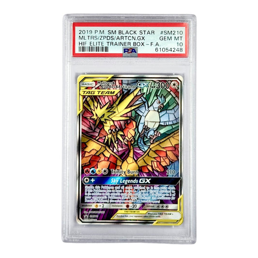 Moltres/Zapdos/Articuno 2019 Pokemon English Elite Trainer Box Promo #SM210 PSA 10