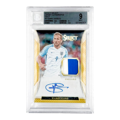 Harry Kane 2016-17 Panini Select Jersey Auto Gold 04/10 #5 BGS 9