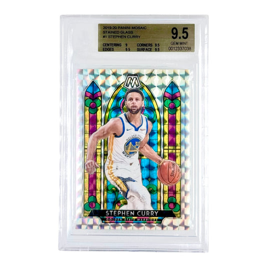 Stephen Curry 2019-20 Panini Mosaic Stained Glass #1 BGS 9.5