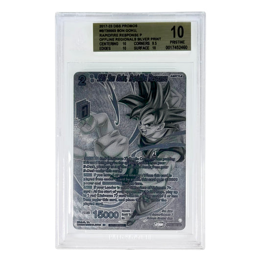 Son Goku Dragonball Super Card Game Promo Regional's Silver Print #BT20003 BGS Pristine 10