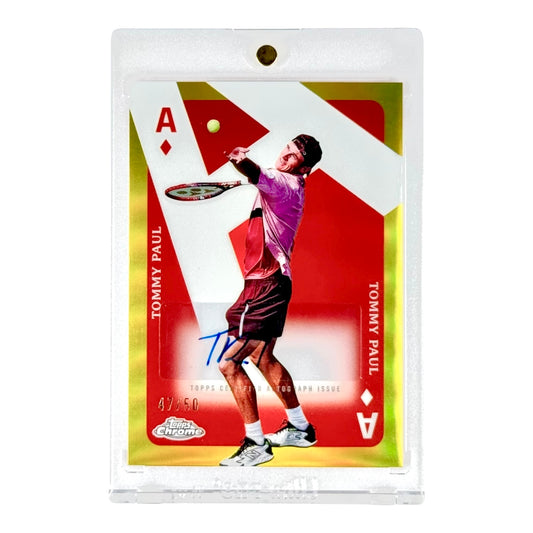 Tommy Paul 2024 Topps Chrome Tennis Gold Refractor Auto 47/50 #CAA-TP