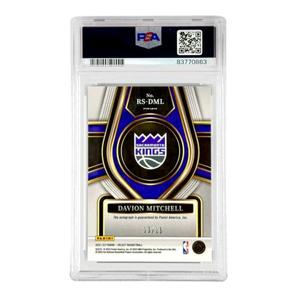Davion Mitchell 2021 Select Auto Neon Purple Pulsar 13/15 Rookie RC #RSDML PSA 10