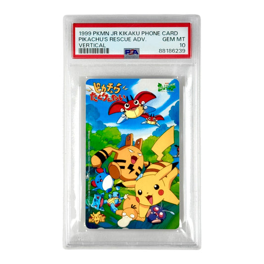 Pikachu 1999 Pokemon Japanese JR Kikaku Phone Card Vertical PSA 10