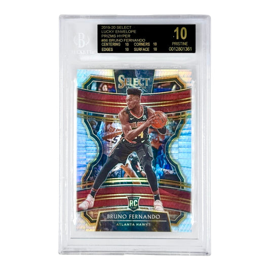 Bruno Fernando 2019-20 Select Lucky Envelope Prizm Hyper 5/8 Rookie RC BGS Black Label Pristine 10