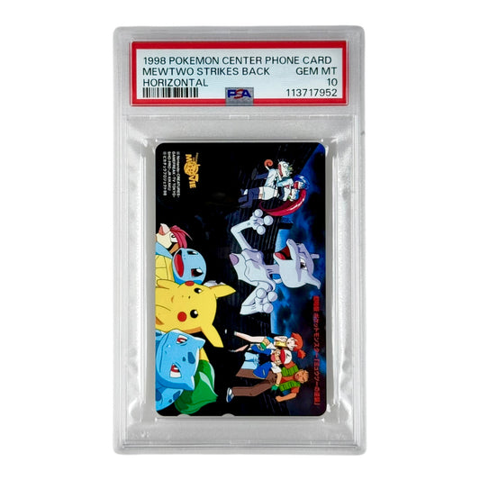 Mewtwo Strikes Back 1998 Pokemon Center Phone Card Horizontal PSA 10