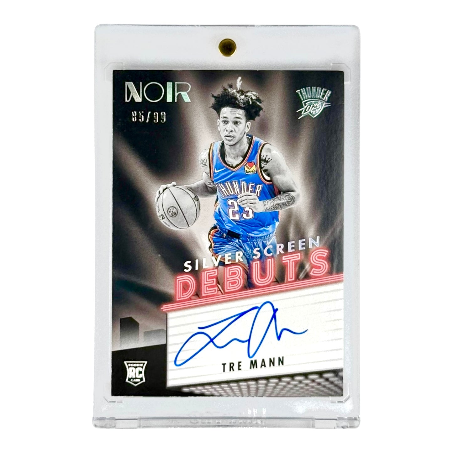 Tre Mann 2021-22 Noir Silver Screen Debuts Auto Rookie RC 85/99 #SIL-TRE