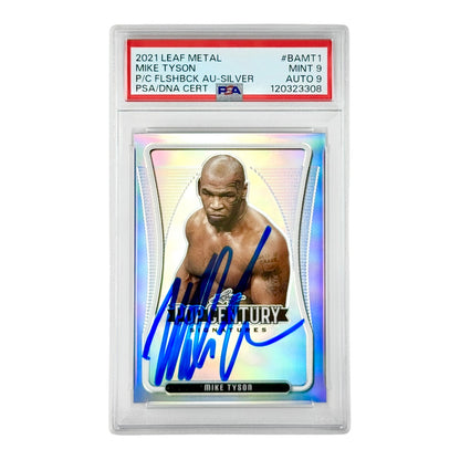 Mike Tyson 2021 Leaf Metal Flashback Auto Silver 21/50 PSA 9 Auto 9