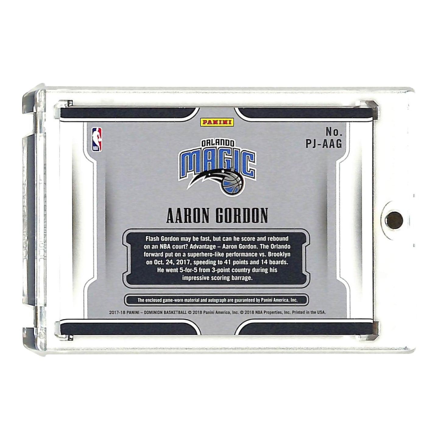Aaron Gordon 2017-18 Dominion Patch Auto Gold 07/10 #PJ-AAG