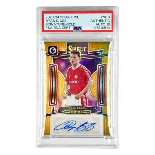 Ryan Giggs 2023-24 Select English Premier League Auto Gold 08/10 #SRG PSA Auto 10