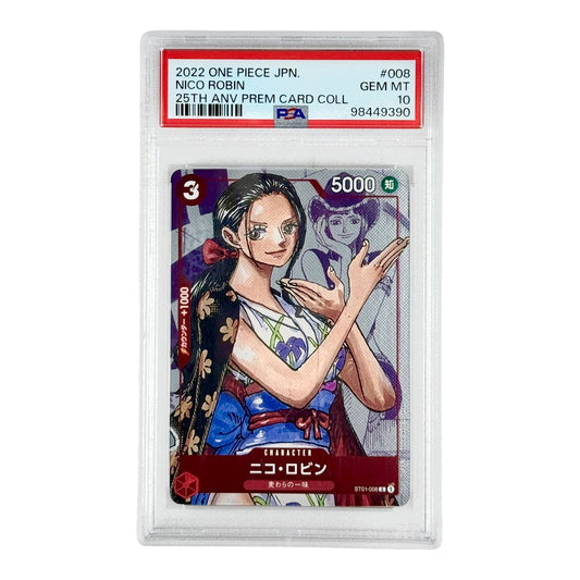 Nico Robin 2022 One Piece Japanese 25th Anniversary Premium Card Collection #008 PSA 10