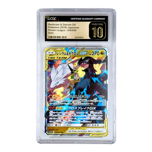 Reshiram & Zekrom 2019 Pokemon Japanese Sun & Moon Tag Team Sm11b #036 CGC Pristine 10