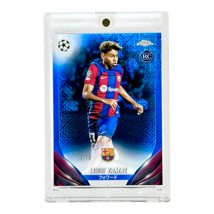 Lamine Yamal 2023-24 Topps Chrome UCL Japan Edition Rookie RC Blue Mojo Refractor 12/75 #64